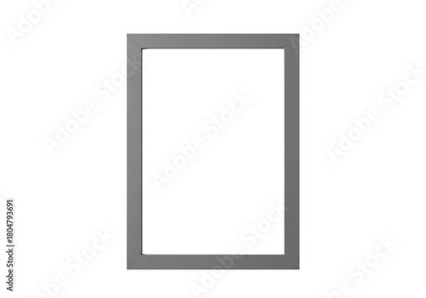 Obraz Simple gray picture frame isolated on transparent background, perfect for displaying photos or artwork