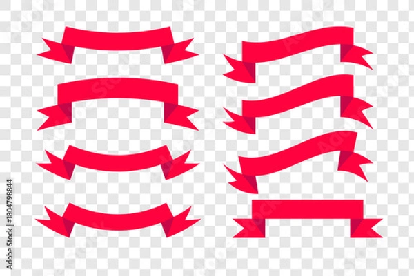 Fototapeta Red Ribbon Set Collection