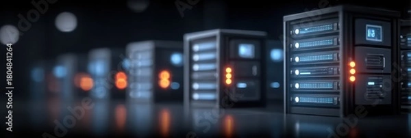 Fototapeta Monitoring database performance and server traffic efficiently, the library orchestrates routing and recovery tasks to prevent downtime and maintain reliability