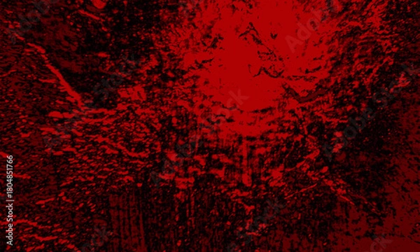 Fototapeta Dark Red and Black Grunge Texture Background - Abstract Scary Distressed Overlay