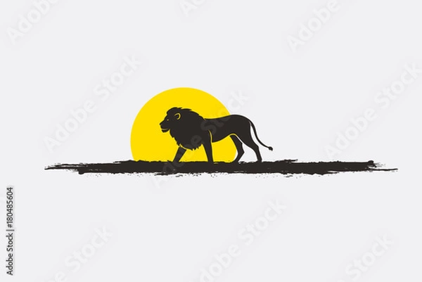 Obraz Wild Lion at Sunset Vector