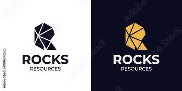 Obraz Rocks Resource Logo Minning Digging 3D "R" Letter.