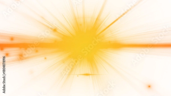 Obraz Vibrant yellow glowing light explosion effect with radiant burst. Perfect for adding dramatic impact to designs. Premium PNG file with transparent background for easy blending and layering.