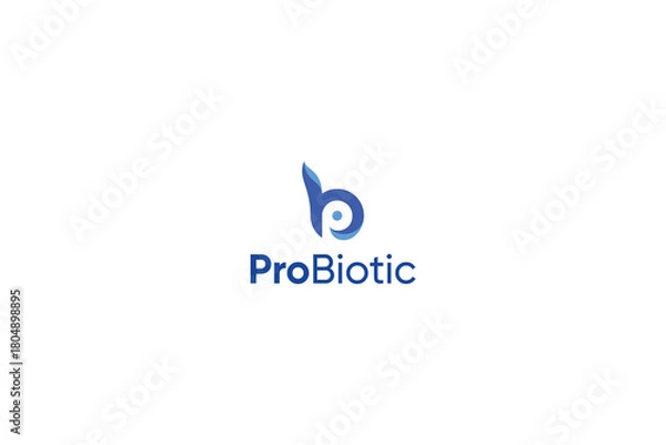 Obraz Letter pb creative Floral probiotic logo