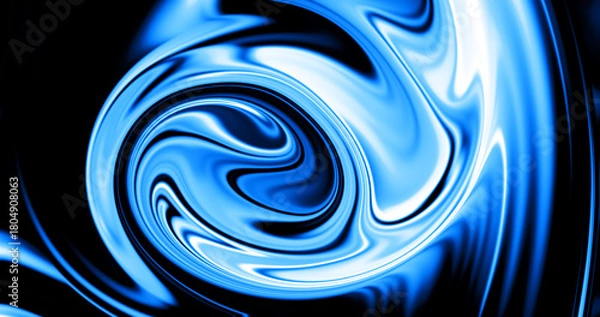 Fototapeta Abstract blue liquid texture creates a wavy swirling for an artistic wallpaper design