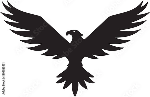 Fototapeta Eagle Silhouette Vector with Spread Wings – Flying Eagle Logo Design