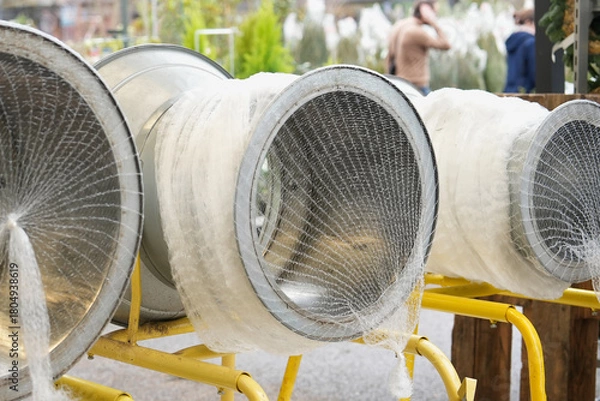 Fototapeta The christmas tree wrapping devices Packed in a plastic net
