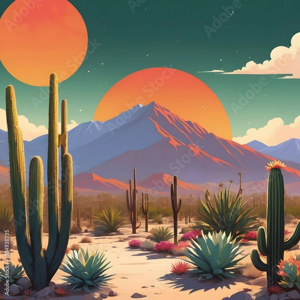 Obraz vector illustration of a desert landscape