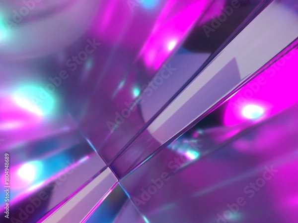 Obraz 重なりあったクリスタルガラスの3Dイラストレーション