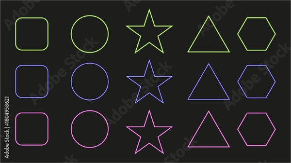 Fototapeta Abstract geometric composition with vibrant color palette