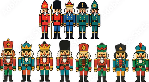 Obraz vintage nutcracker soldier illustrations for christmas décor and crafts