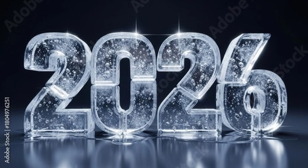 Fototapeta Cool Ice Numbers Celebrating the Upcoming Year 2026