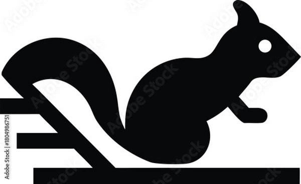 Fototapeta Squirrel sitting on a stylized railway track animal