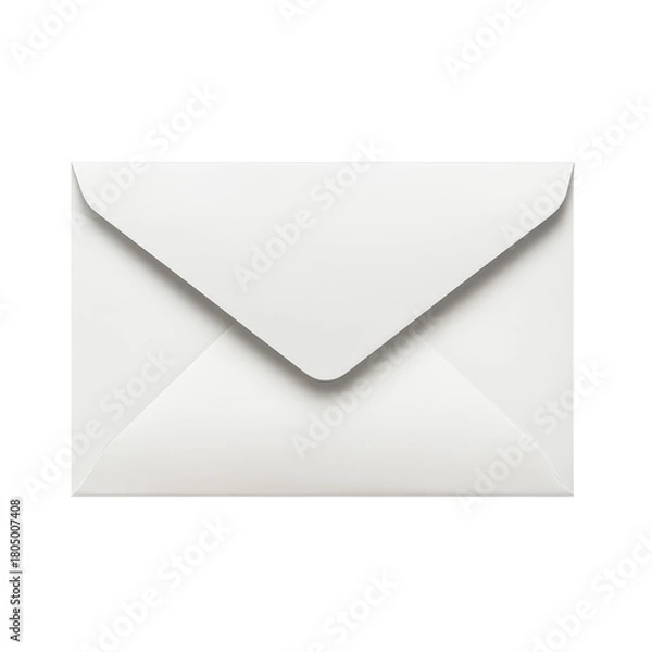 Obraz An open white envelope lies on a gray surface, emphasizing its simple design, isolated on transparent background