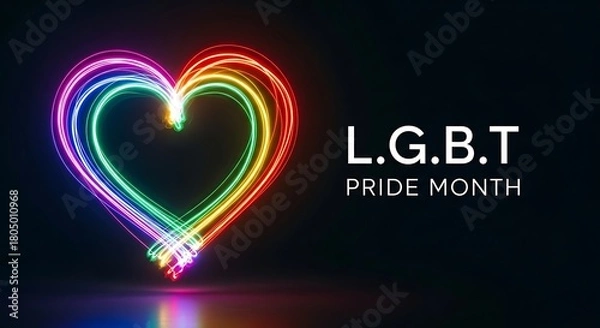 Fototapeta Rainbow Neon Heart and LGBT Pride Month Text 1405ab375d6a88d82cb4cab4d3d1c0e3dr stock