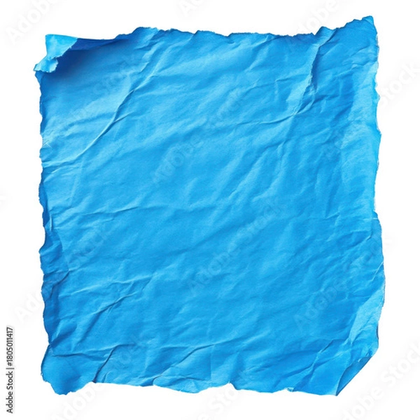 Obraz A smooth blue paper sheet featuring a centered circular cutout, displayed against a soft neutral, isolated on transparent background