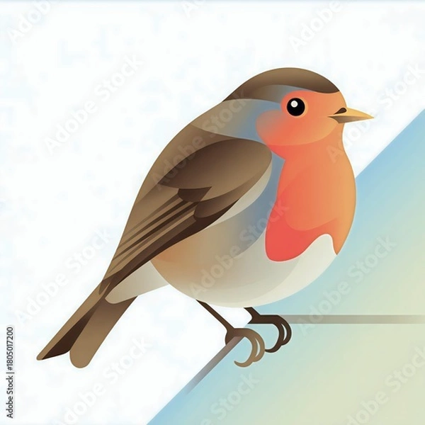 Obraz robin on branch