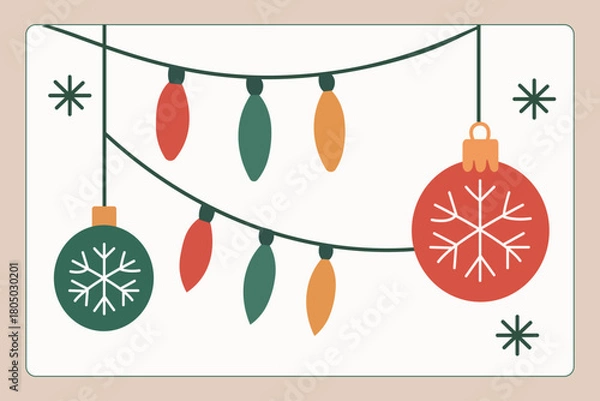 Obraz Merry Christmas and New Year holiday greeting card collection, background, website and social media banner, marketing material. Paper art style with snowy winter land Vector illustration templates.
