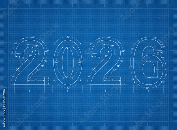 Obraz 2026 New year Blueprint