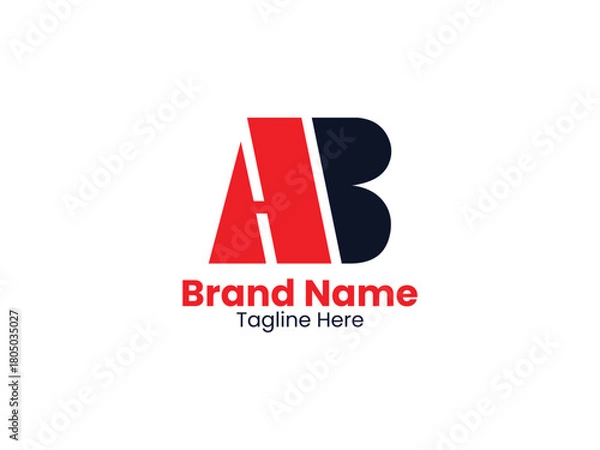 Fototapeta Creative, unique AB logo design, Logotype BA initial based vector icon. 