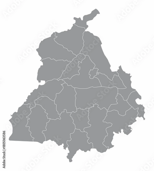 Obraz Punjab administrative map