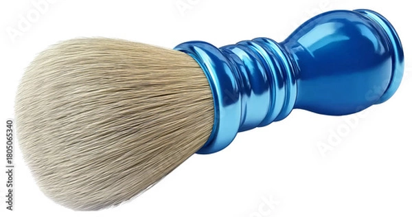 Obraz Blue Shaving Brush Bristles and Handle isolated on a transparent background