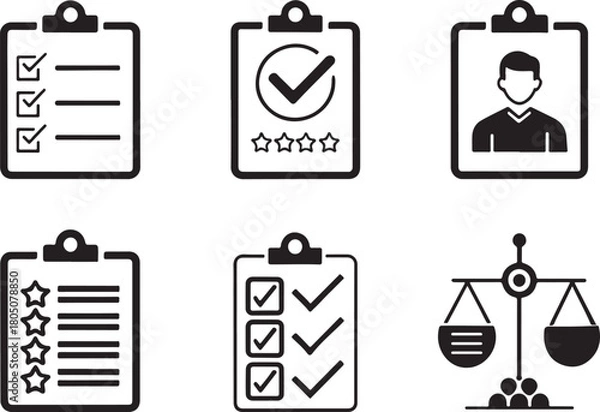 Obraz Client Onboarding Icons. flat vector illustration silhouette