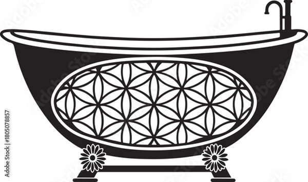 Obraz Bathtub Icon Set. flat vector illustration.