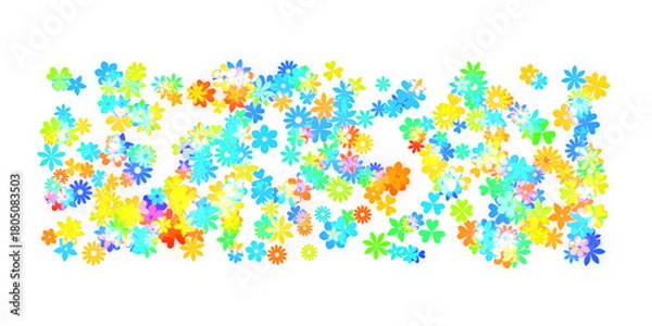 Obraz Colorful, glittering flowers. 3d rendering.