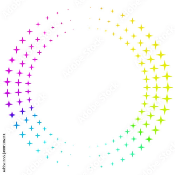 Obraz Rainbow light star frame 3d rendering.	