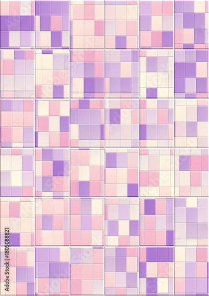 Obraz Pastel abstract tile square seamless pattern background.	