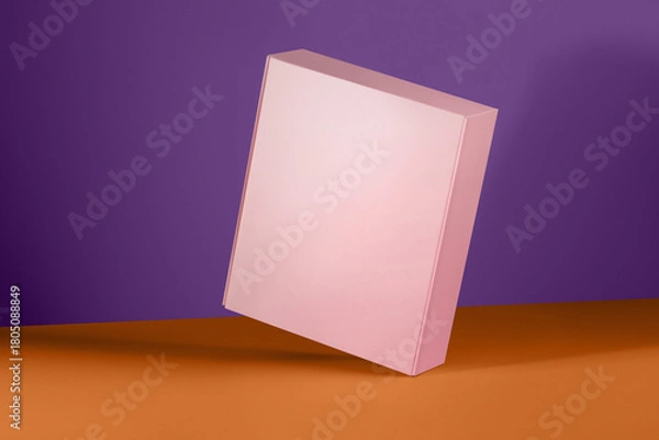 Fototapeta Pink box mockup without logos for confectionery products