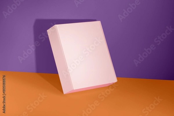 Fototapeta Pink box mockup without logos for confectionery products