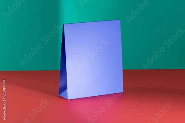 Fototapeta Blue cardboard envelope template without logo