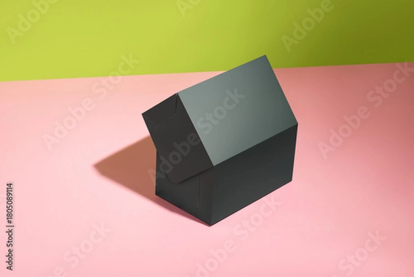 Fototapeta Open green box mockup without logos for confectionery products