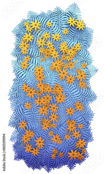 Obraz Bush in cartoon style. 3d rendering.