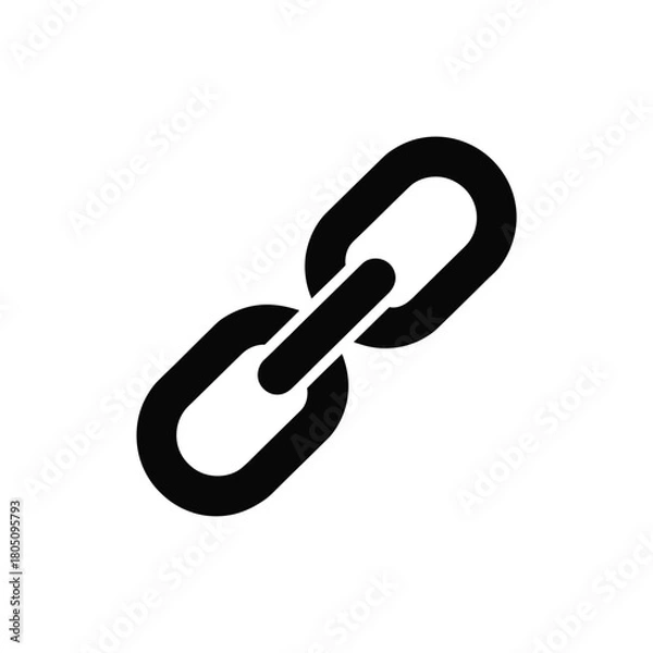 Fototapeta A simple black chain link icon is displayed on a white background.