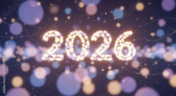 Fototapeta Sparkling Number Year Celebration Animated Background