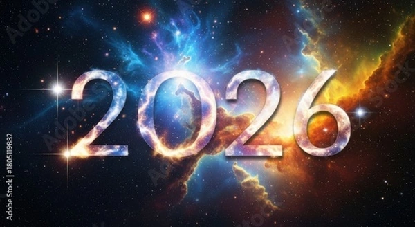 Fototapeta The Cosmic Year 2026 in the Universe