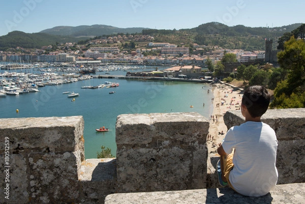 Fototapeta Views of Baiona from its fortress,