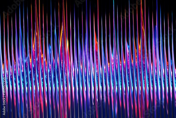 Obraz Energetic abstract pattern with sharp, jagged vertical lines, glass gradient, neon vertical stripes