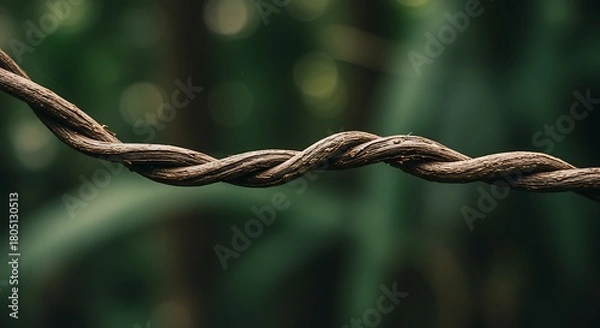 Fototapeta Intertwined Vine A Close-Up Look at Nature's Twisted Tendrils Against a Verdant Backdrop