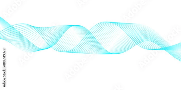 Fototapeta Abstract blue wave background illustration design with curving lines and digital flow pattern template for technology and business backdrop