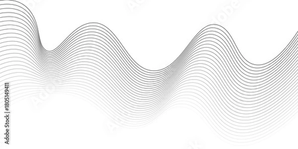 Fototapeta Abstract blue wave vector background illustration pattern with dynamic lines and geometry concept
