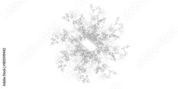 Obraz Black and white feather decoration with dry grass on white snow for a winter holiday illustration