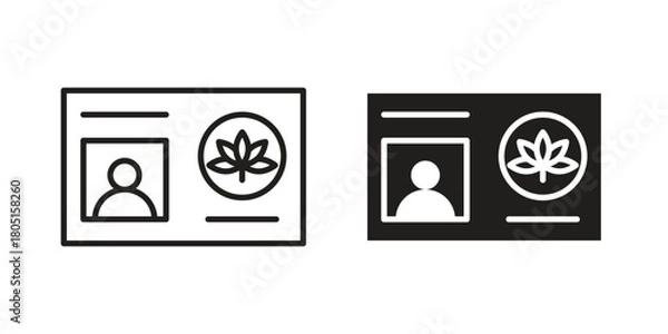 Obraz Medical marijuana card icon concept vector illustration. logotype icon designs