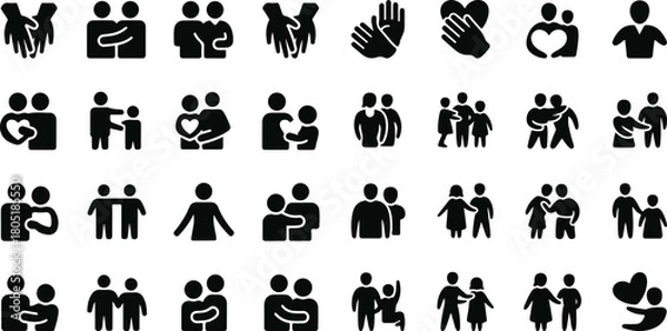 Obraz Social welfare support icon set
