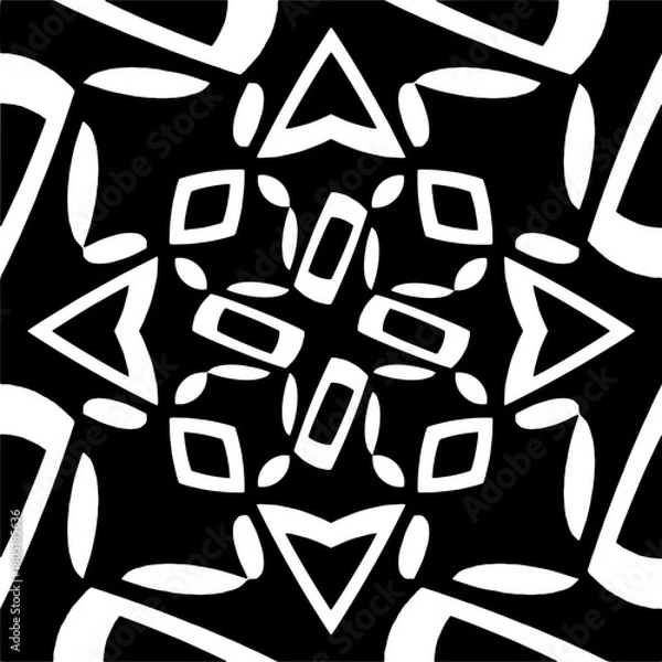 Obraz  Abstract texture for fabric print, clotht,card, table cloth,tapestry, furniture, banner, cover, invitation, decoration, wrapping.Seamless repeating pattern. Black and white color.