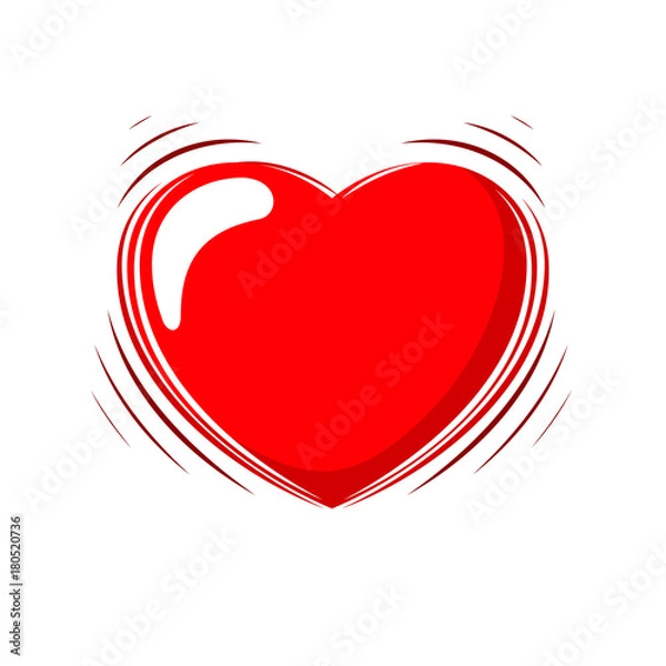 Fototapeta Heart Beating. Vector Illustration Of A Cartoon Heart With Shaking Effect