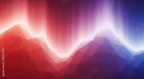 Fototapeta Abstract Low Poly Gradient Background in Red and Blue